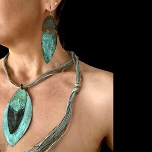 Patina Artesian Jewelry Necklace with matching earrings